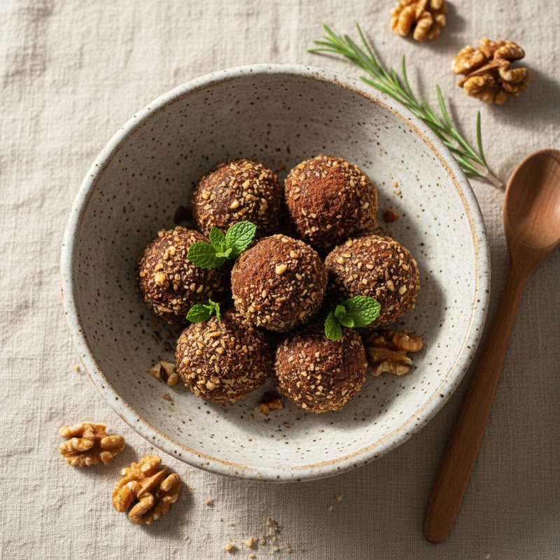 Bombones de dátil, cacao y nueces