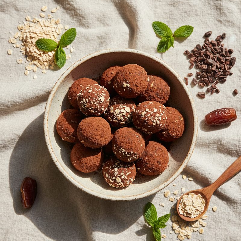 Trufas de cacao y avena