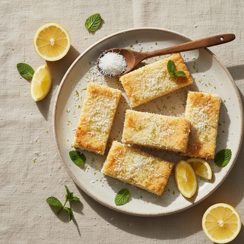 Barritas de coco y limón (sin horno)