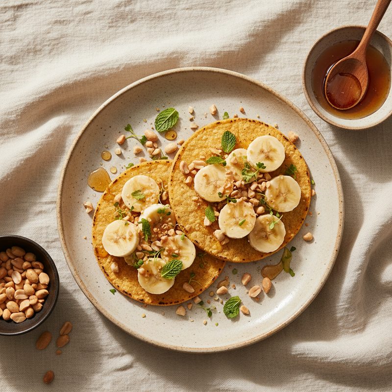 Tostada dulce de banana y maní