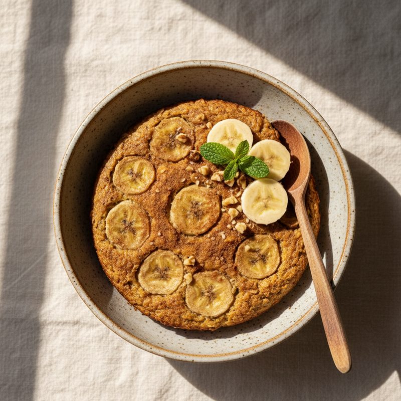 Budín de banana y avena