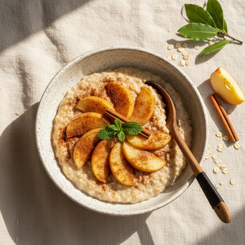 Porridge de avena con manzana y canela