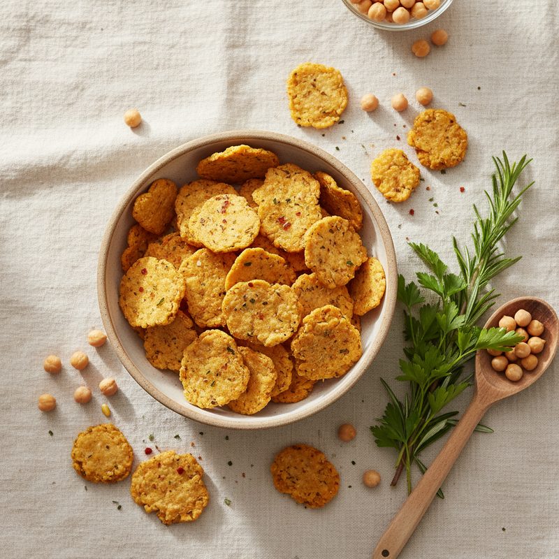Chips de garbanzos crocantes al horno