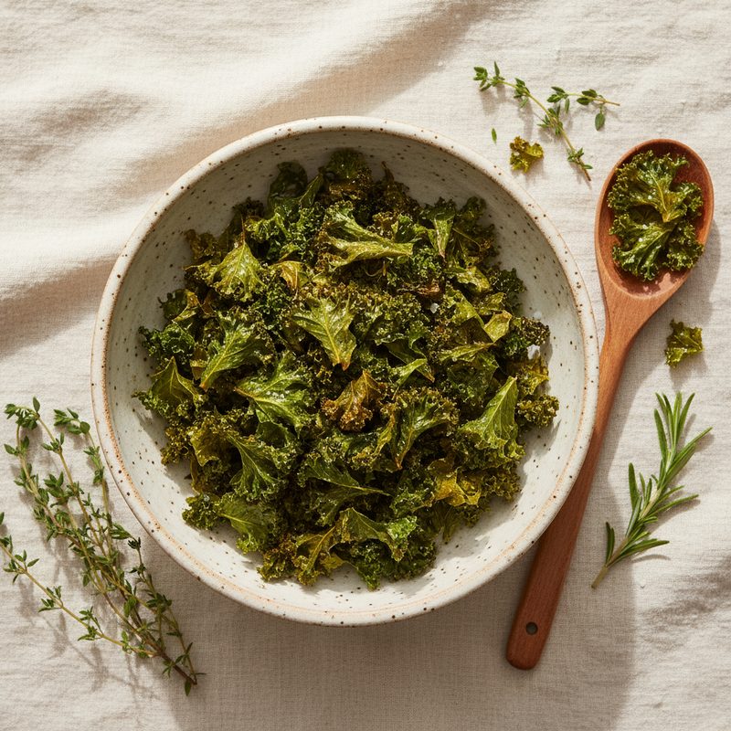Chips de kale al horno